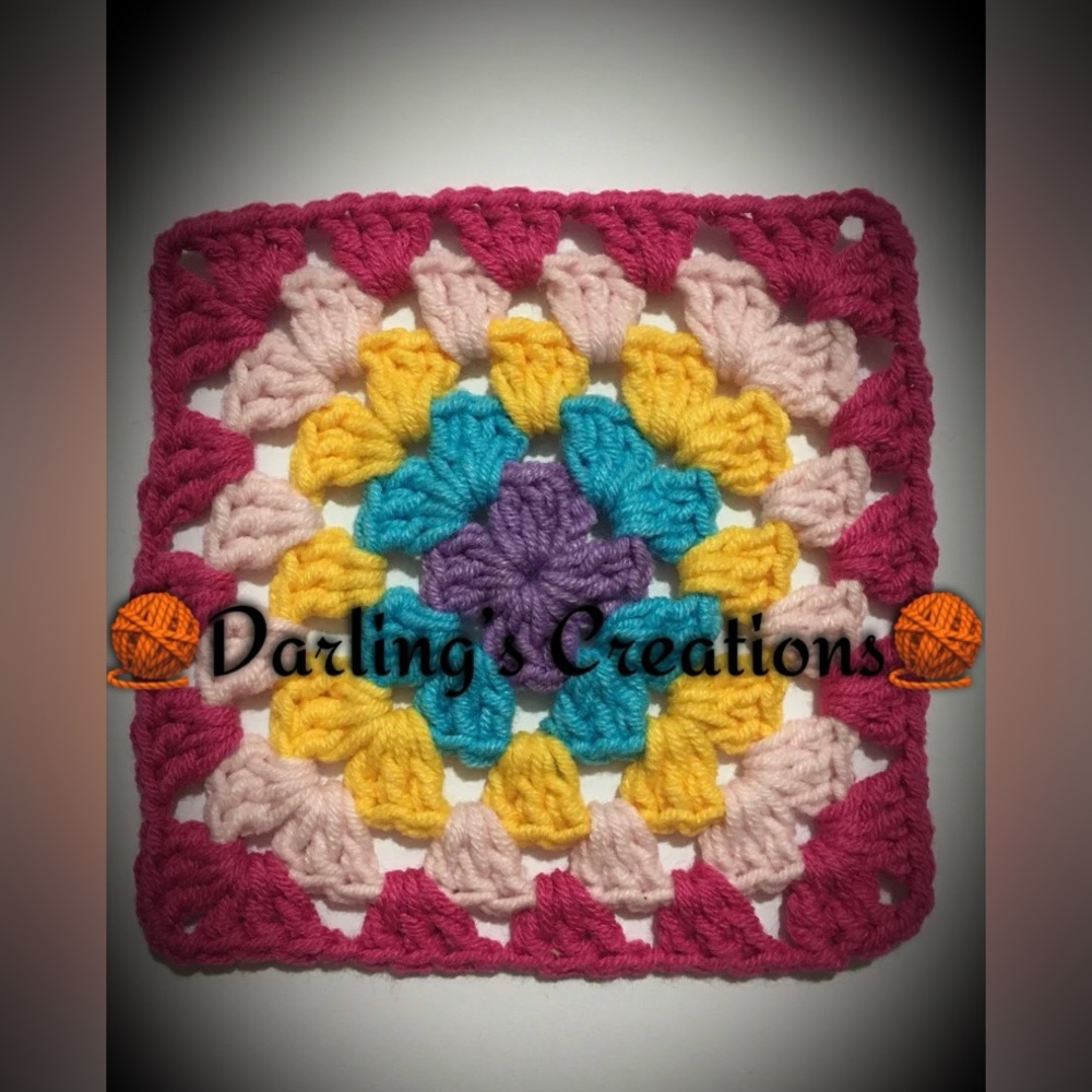 Granny Squares Crocheted Trimmed Handmade 24pcs